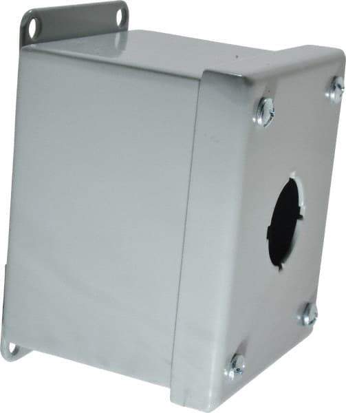 Cooper B-Line - 1 Hole, 1.203 Inch Hole Diameter, Steel Pushbutton Switch Enclosure - 4 Inch High x 3-1/4 Inch Wide x 3 Inch Deep, 12, 13 NEMA Rated - Exact Tool & Supply