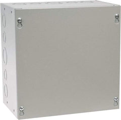 Cooper B-Line - Steel Junction Box Enclosure Screw Flat Cover - NEMA 1, 10" Wide x 10" High x 6" Deep - Exact Tool & Supply