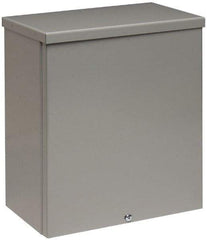 Cooper B-Line - Steel Junction Box Enclosure Screw Flat Cover - NEMA 3R, 10" Wide x 12" High x 4" Deep, Rainproof - Exact Tool & Supply