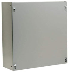 Cooper B-Line - Steel Junction Box Enclosure Screw Flat Cover - NEMA 1, 12" Wide x 12" High x 4" Deep - Exact Tool & Supply