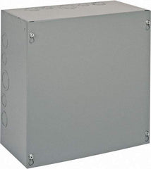 Cooper B-Line - Steel Junction Box Enclosure Screw Flat Cover - NEMA 1, 12" Wide x 12" High x 6" Deep - Exact Tool & Supply