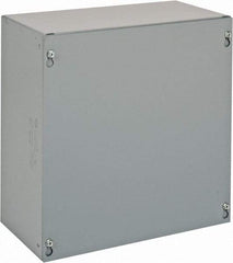 Cooper B-Line - Steel Junction Box Enclosure Screw Flat Cover - NEMA 1, 12" Wide x 12" High x 6" Deep - Exact Tool & Supply