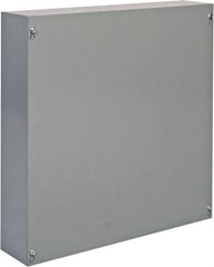 Cooper B-Line - Steel Junction Box Enclosure Screw Flat Cover - NEMA 1, 18" Wide x 18" High x 4" Deep - Exact Tool & Supply
