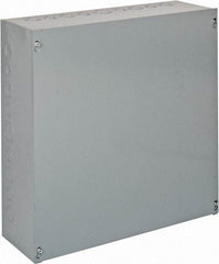 Cooper B-Line - Steel Junction Box Enclosure Screw Flat Cover - NEMA 1, 18" Wide x 18" High x 6" Deep - Exact Tool & Supply