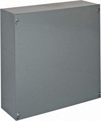 Cooper B-Line - Steel Junction Box Enclosure Screw Flat Cover - NEMA 1, 18" Wide x 18" High x 6" Deep - Exact Tool & Supply