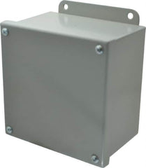 Cooper B-Line - Steel Standard Enclosure Screw Flat Cover - NEMA 12, 13, 6" Wide x 6" High x 4" Deep, Dirt-tight & Dust-tight - Exact Tool & Supply
