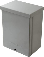 Cooper B-Line - Steel Junction Box Enclosure Screw Flat Cover - NEMA 3R, 6" Wide x 8" High x 4" Deep, Rainproof - Exact Tool & Supply