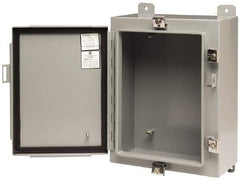 Cooper B-Line - Steel Standard Enclosure Hinge Flat Cover - NEMA 4, 12, 13, 12" Wide x 16" High x 8" Deep, Dust-tight, Rainproof & Watertight - Exact Tool & Supply