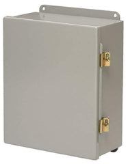 Cooper B-Line - Steel Standard Enclosure Hinge Flat Cover - NEMA 12, 13, 14" Wide x 16" High x 6" Deep, Dirt-tight & Dust-tight - Exact Tool & Supply