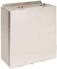 Cooper B-Line - Stainless Steel Standard Enclosure Hinge Flat Cover - NEMA 4, 12, 13, 3RX, 4X, 8" Wide x 10" High x 4" Deep, Corrosion Resistant, Dust-tight, Rainproof & Watertight - Exact Tool & Supply