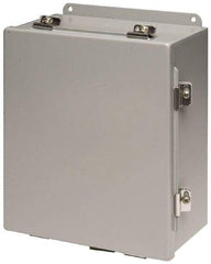 Cooper B-Line - Steel Standard Enclosure Hinge Flat Cover - NEMA 4, 12, 13, 12" Wide x 14" High x 6" Deep, Rainproof & Watertight - Exact Tool & Supply