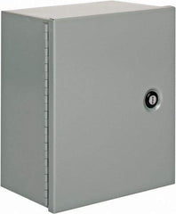 Cooper B-Line - Steel Standard Enclosure Hinge Flat Cover - NEMA 1, 10" Wide x 12" High x 6" Deep - Exact Tool & Supply