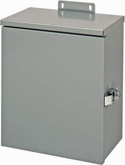 Cooper B-Line - Steel Junction Box Enclosure Hinge Flat Cover - NEMA 3R, 10" Wide x 12" High x 6" Deep, Rainproof - Exact Tool & Supply
