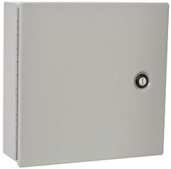 Cooper B-Line - Steel Standard Enclosure Hinge Flat Cover - NEMA 1, 12" Wide x 12" High x 4" Deep - Exact Tool & Supply