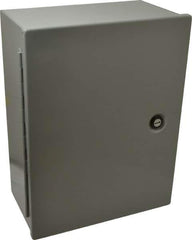 Cooper B-Line - Steel Standard Enclosure Hinge Flat Cover - NEMA 1, 12" Wide x 16" High x 6-5/8" Deep - Exact Tool & Supply