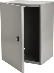 Cooper B-Line - Steel Standard Enclosure Hinge Flat Cover - NEMA 1, 12" Wide x 16" High x 8-5/8" Deep - Exact Tool & Supply
