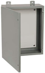 Cooper B-Line - Steel Standard Enclosure Hinge Flat Cover - NEMA 12, 13, 16" Wide x 20" High x 7" Deep, Dirt-tight & Dust-tight - Exact Tool & Supply