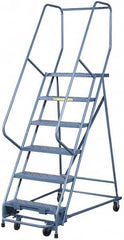 Gillis - 16 Ft. High, Type IA Rating, Steel Rolling Ladder - Exact Tool & Supply
