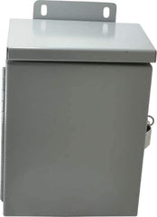 Cooper B-Line - Steel Junction Box Enclosure Hinge Flat Cover - NEMA 3R, 6" Wide x 8" High x 4" Deep, Rainproof - Exact Tool & Supply