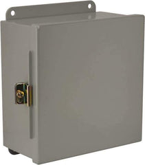 Cooper B-Line - Steel Standard Enclosure Hinge Flat Cover - NEMA 12, 13, 8" Wide x 8" High x 4" Deep, Dirt-tight & Dust-tight - Exact Tool & Supply
