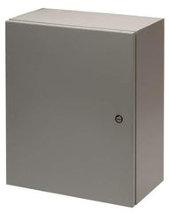 Cooper B-Line - Steel Standard Enclosure Hinge Flat Cover - NEMA 4, 12, 24" Wide x 36" High x 8" Deep, Dirt-tight, Dust-tight, Rainproof & Watertight - Exact Tool & Supply