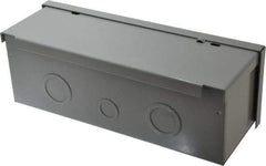 Cooper B-Line - 4" High x 12" Wide x 4" Long, Screw Mount Wire Duct - Gray, 3 Knockouts, Screw, Steel - Exact Tool & Supply