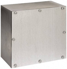 Cooper B-Line - Steel Junction Box Enclosure Screw Flat Cover - NEMA 3, 12, 12" Wide x 12" High x 6" Deep, Rainproof - Exact Tool & Supply
