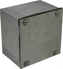 Cooper B-Line - Steel Junction Box Enclosure Screw Flat Cover - NEMA 3, 12, 6" Wide x 6" High x 4" Deep, Dust-tight & Rainproof - Exact Tool & Supply