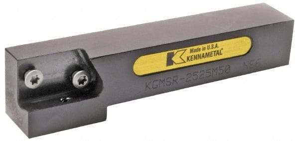Kennametal - KGMS, Right Hand, Indexable Grooving Tool Holder - 25mm Shank Height, 25mm Shank Width, 138.75mm OAL - Exact Tool & Supply