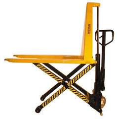 Wesco Industrial Products - 3,000 Lb Capacity Skid Lifter Scissor Lift - 3-1/2" Lift Height, 43" Platform Length x 20" Platform Width - Exact Tool & Supply