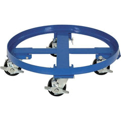 Vestil - 2,000 Lb Load Capacity, 55 Gal Drum Dolly - 5-3/4" High, 4 Wheels - Exact Tool & Supply