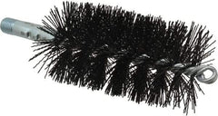 Schaefer Brush - 5" Brush Length, 2-1/2" Diam, Nylon Single Stem, Single Spiral Tube Brush - 7-1/4" Long, Nylon, 1/4" NPSM Male Connection - Exact Tool & Supply