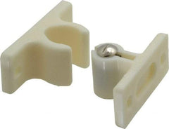 Sugatsune - 2-17/64" Long x 1" Wide x 1-1/4" High, Plastic & Steel Adjustable Knuckle Catch - White Finish, 18-44 N/Lb Pull Force, 29-59 N/Lb Push Force, 2-41/64" Long Strike, 1-1/4" Wide Strike - Exact Tool & Supply