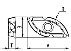 Dijet - SWB2100 Grade JC5040 Carbide Milling Insert - TiAlN Finish, 0.15" Thick, 0.728" Inscribed Circle, 1/2" Corner Radius - Exact Tool & Supply