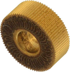 Dorian Tool - 1/2" Diam, 70° Tooth Angle, 50 TPI, Standard (Shape), Form Type High Speed Steel Straight Knurl Wheel - 3/16" Face Width, 3/16" Hole, Circular Pitch, Bright Finish, Series C - Exact Tool & Supply