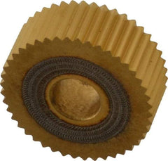 Dorian Tool - 1" Diam, 90° Tooth Angle, 14 TPI, Standard (Shape), Form Type High Speed Steel Straight Knurl Wheel - 3/8" Face Width, 5/16" Hole, Circular Pitch, Bright Finish, Series O - Exact Tool & Supply