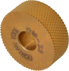 Dorian Tool - 1" Diam, 90° Tooth Angle, 25 TPI, Standard (Shape), Form Type High Speed Steel Male Diamond Knurl Wheel - 3/8" Face Width, 5/16" Hole, Circular Pitch, 30° Helix, Bright Finish, Series O - Exact Tool & Supply