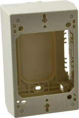 Wiremold - 4-3/4 Inch Long x 3 Inch Wide x 1-3/4 Inch High, Rectangular Raceway Box - Ivory, For Use with Wiremold 2300 Series Raceways - Exact Tool & Supply
