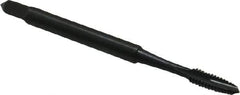 OSG - #4-40 UNC, 2 Flute, Oxide Finish, High Speed Steel Spiral Point Tap - Plug Chamfer, Right Hand Thread, 1-7/8" OAL, 9/16" Thread Length, 0.141" Shank Diam, Series 105 - Exact Tool & Supply