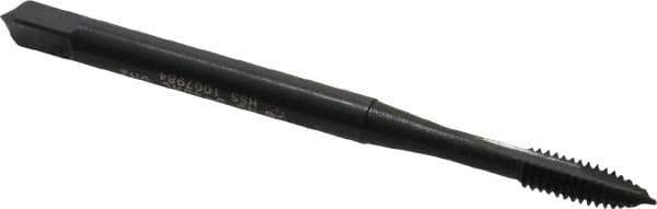 OSG - #5-40 UNC, 2 Flute, Oxide Finish, High Speed Steel Spiral Point Tap - Plug Chamfer, Right Hand Thread, 1-15/16" OAL, 5/8" Thread Length, 0.141" Shank Diam, 2B/3B Class of Fit, Series 105 - Exact Tool & Supply