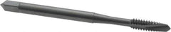 OSG - #6-32 UNC, 2 Flute, Oxide Finish, High Speed Steel Spiral Point Tap - Plug Chamfer, Right Hand Thread, 2" OAL, 11/16" Thread Length, 0.141" Shank Diam, Series 105 - Exact Tool & Supply