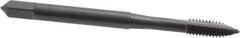 OSG - #8-32 UNC, 2 Flute, Oxide Finish, High Speed Steel Spiral Point Tap - Plug Chamfer, Right Hand Thread, 2-1/8" OAL, 3/4" Thread Length, 0.168" Shank Diam, 3B Class of Fit, Series 105 - Exact Tool & Supply