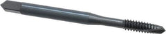 OSG - #10-24 UNC, 2 Flute, Oxide Finish, High Speed Steel Spiral Point Tap - Plug Chamfer, Right Hand Thread, 2-3/8" OAL, 7/8" Thread Length, 0.194" Shank Diam - Exact Tool & Supply