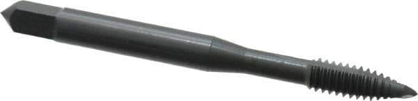 OSG - #12-24 UNC, 2 Flute, Oxide Finish, High Speed Steel Spiral Point Tap - Plug Chamfer, Right Hand Thread, 2-3/8" OAL, 15/16" Thread Length, 0.22" Shank Diam, 2B/3B Class of Fit, Series 105 - Exact Tool & Supply