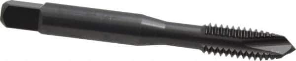 OSG - 5/16-18 UNC, 3 Flute, Oxide Finish, High Speed Steel Spiral Point Tap - Plug Chamfer, Right Hand Thread, 2-23/32" OAL, 1-1/8" Thread Length, 0.318" Shank Diam, 2B Class of Fit, Series 105 - Exact Tool & Supply