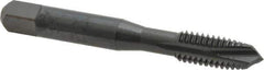 OSG - 3/8-16 UNC, 3 Flute, Oxide Finish, High Speed Steel Spiral Point Tap - Plug Chamfer, Right Hand Thread, 2-15/16" OAL, 1-1/4" Thread Length, 0.381" Shank Diam, 2B Class of Fit, Series 105 - Exact Tool & Supply