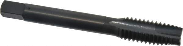 OSG - 7/16-14 UNC, 3 Flute, Oxide Finish, High Speed Steel Spiral Point Tap - Plug Chamfer, Right Hand Thread, 3-5/32" OAL, 1-7/16" Thread Length, 0.323" Shank Diam, Series 105 - Exact Tool & Supply