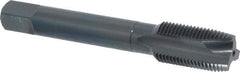 OSG - 5/8-18 UNF, 3 Flute, Oxide Finish, High Speed Steel Spiral Point Tap - Plug Chamfer, Right Hand Thread, 3-13/16" OAL, 1-13/16" Thread Length, 0.48" Shank Diam, 3B Class of Fit, Series 105 - Exact Tool & Supply