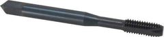 OSG - #12-28 UNF, 2 Flute, Oxide Finish, High Speed Steel Spiral Point Tap - Bottoming Chamfer, Right Hand Thread, 2-3/8" OAL, 15/16" Thread Length, 0.22" Shank Diam, 2B/3B Class of Fit, Series 105B - Exact Tool & Supply