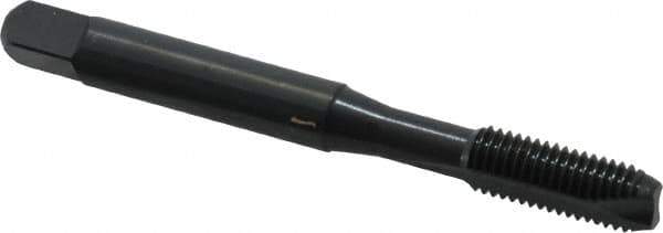 OSG - 1/4-28 UNF, 2 Flute, Oxide Finish, High Speed Steel Spiral Point Tap - Bottoming Chamfer, Right Hand Thread, 2-1/2" OAL, 1" Thread Length, 0.255" Shank Diam, 3B Class of Fit, Series 105B - Exact Tool & Supply